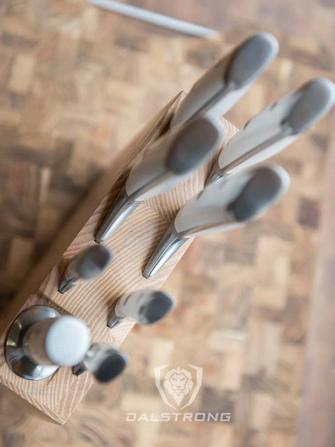 8-Piece Knife Block Set White | Gladiator Series | Knives NSF Certified | Dalstrong ©