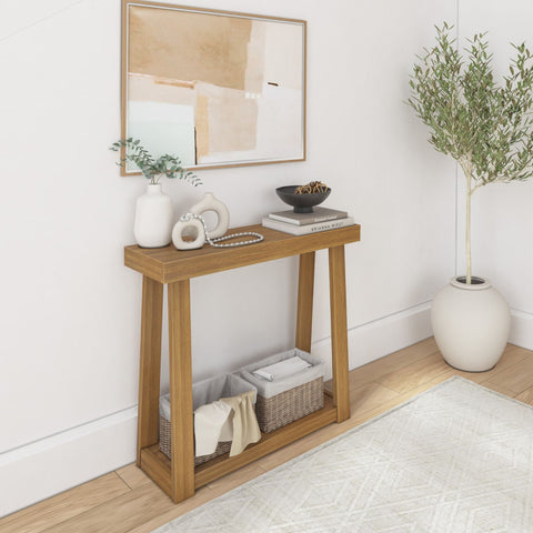 Classic Console Table with Shelf - 36