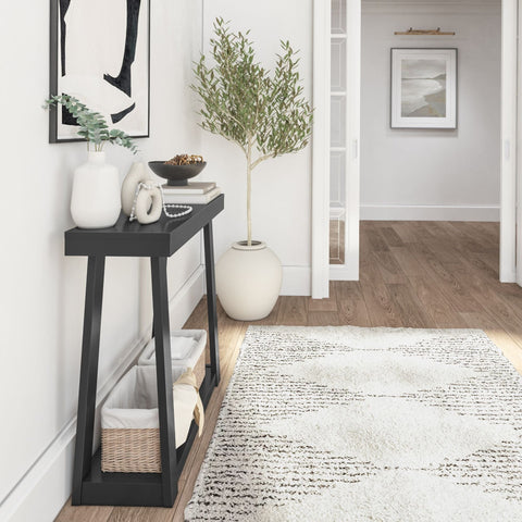 Classic Console Table with Shelf - 36