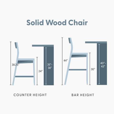 Solid Wood Bar Height Chair - 30
