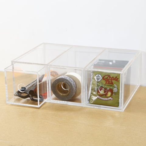 Acrylic Storage 3 Drawers Cubby