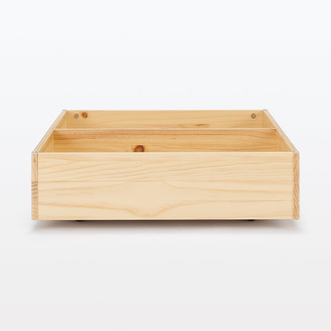 [HD] Pine Wooden Bed Storage Box with Divider