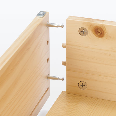 [HD] Pine Wooden Bed Storage Box with Divider