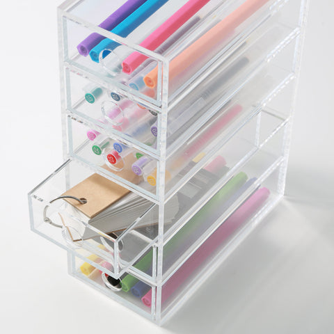 Acrylic Storage 6 Drawers Cubby