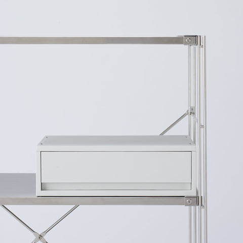 Polypropylene Wide Storage Case White Gray - Shallow (W14.6 x D10.2 x H4.7)