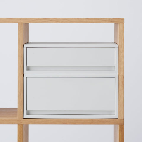 Polypropylene Wide Storage Case White Gray - Shallow (W14.6 x D10.2 x H4.7)