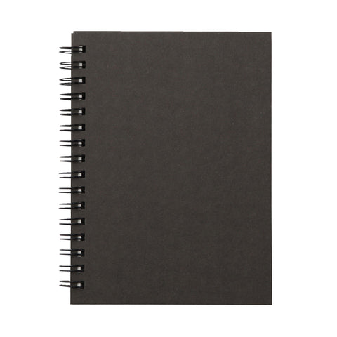 A6 Recycled Paper Double Ring Blank Notebook - Dark Gray