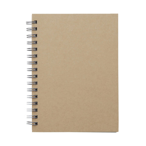A6 Wirebound Notebook Plain Beige