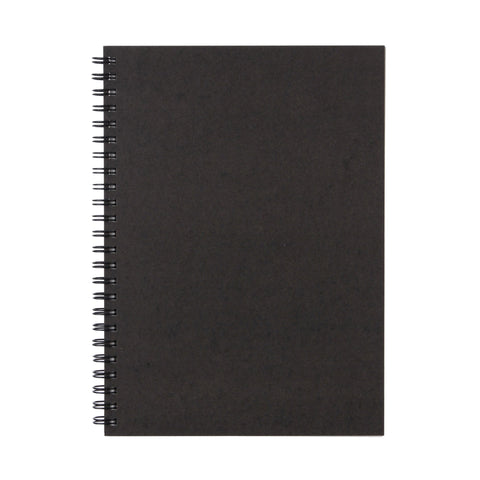 A5 Recycled Paper Double Ring Blank Notebook - Dark Grey