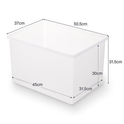 Polypropylene Storage Box Wide - Deep (W19.9 x D14.6 x H12.4)
