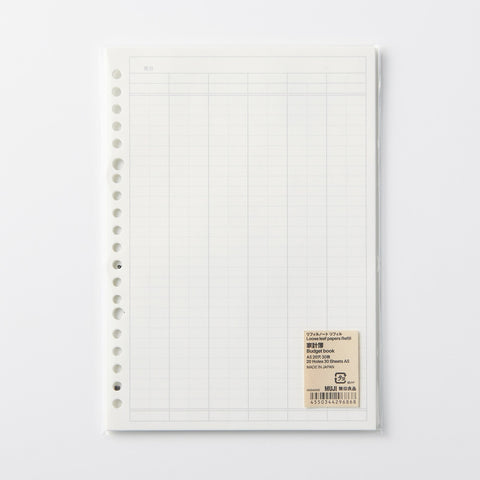 A5 Budget Book Loose Leaf Papers Refill