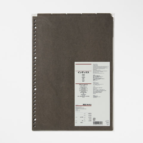 A4 Paper Binder Divider Dark Gray - 30 Holes (5 Pack)