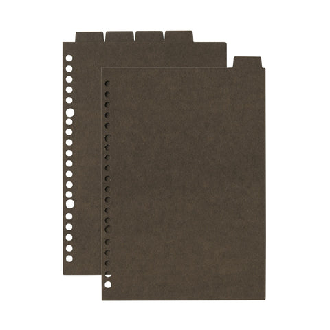 A5 Paper Binder Divider Dark Gray - 20 Holes (5 Pack)