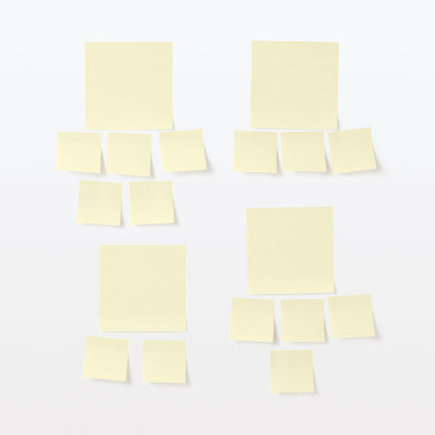 5 mm Grid Square Sticky Notes Yellow - 75 x 75mm