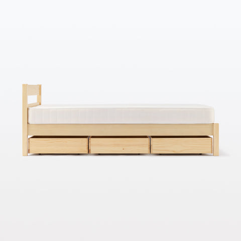 [HD] Pine Wooden Bed - Single
