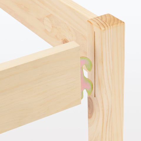 [HD] Pine Wooden Bed - Double