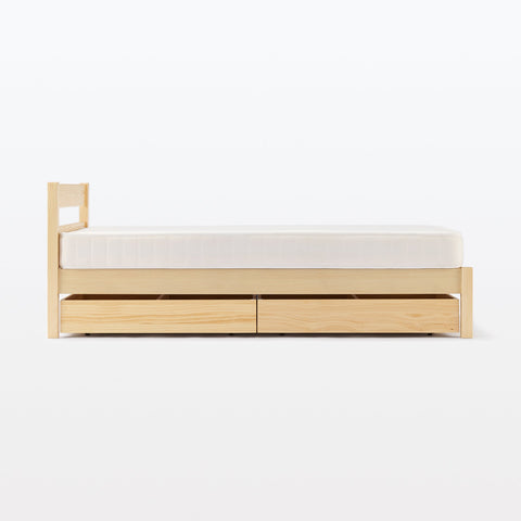 [HD] Pine Wooden Bed - Double
