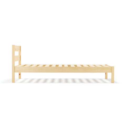 [HD] Pine Wooden Bed - Double