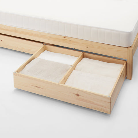 [HD] Pine Wooden Bed - Queen