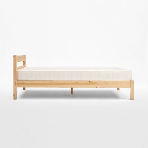 [HD] Pine Wooden Bed - Queen