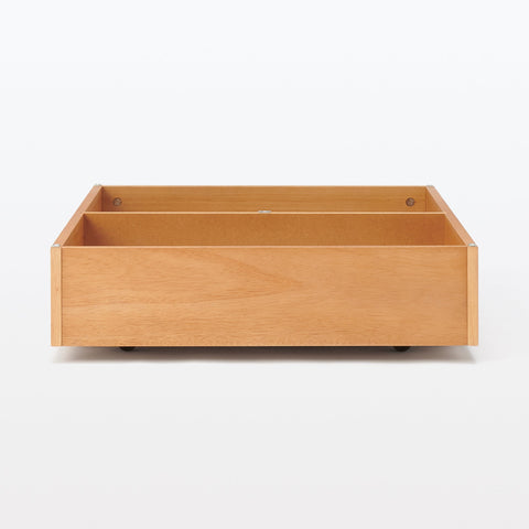 [HD] Rubberwood Wooden Bed Storage Box with Divider