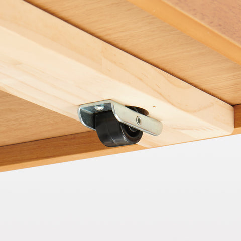 [HD] Rubberwood Wooden Bed Storage Box with Divider