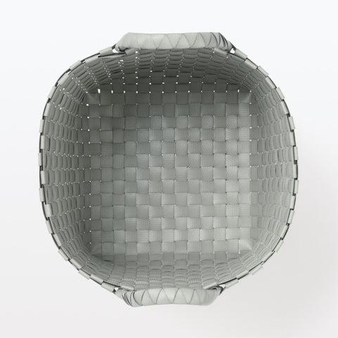 Recycled Polypropylene Strap Weave Basket - Gray - Small (dia. 9.8 x H7.9)