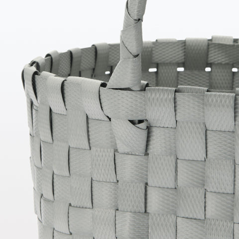 Recycled Polypropylene Strap Weave Basket - Gray - Small (dia. 9.8 x H7.9)