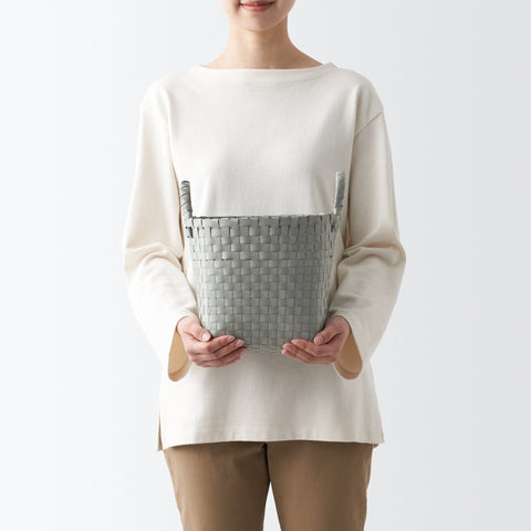 Recycled Polypropylene Strap Weave Basket - Gray - Small (dia. 9.8 x H7.9)