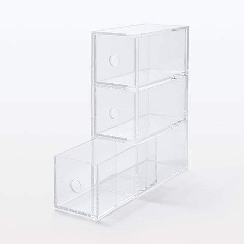 Acrylic Storage 3 Drawers Cubby