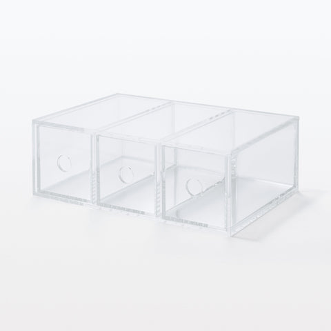 Acrylic Storage 3 Drawers Cubby