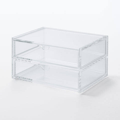 Acrylic Storage 2 Drawers with Lid