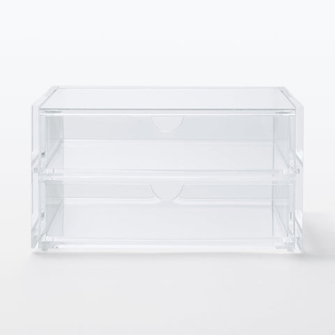 Acrylic Storage 2 Drawers with Lid