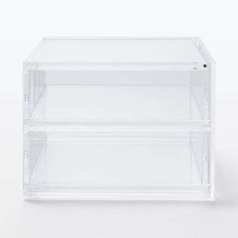 Acrylic Storage 2 Drawers with Lid