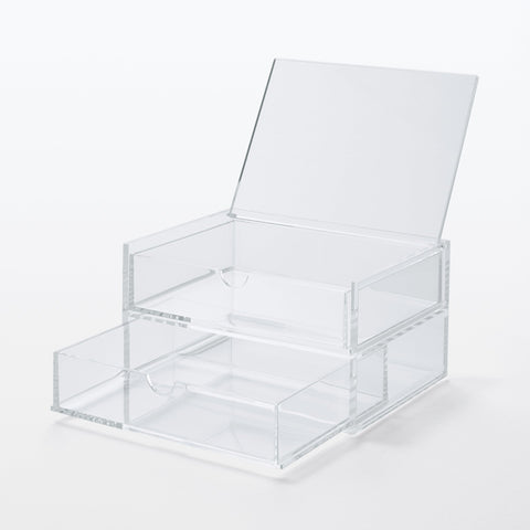 Acrylic Storage 2 Drawers with Lid