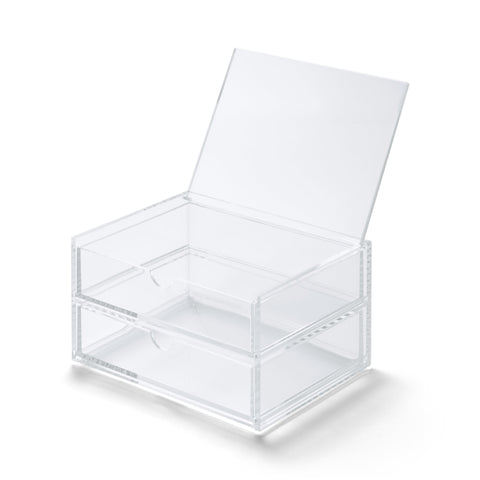Acrylic Storage 2 Drawers with Lid