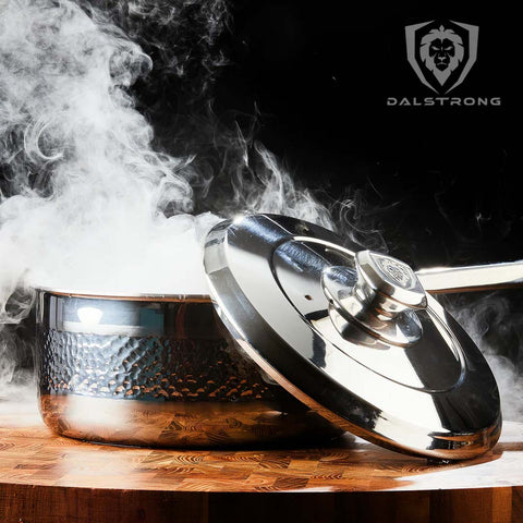 3 Quart Stock Pot | Hammered Finish Silver | Avalon Series | Dalstrong ©