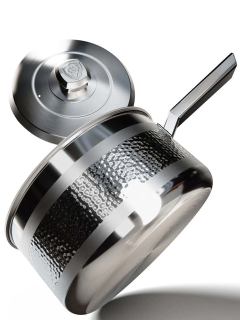 3 Quart Stock Pot | Hammered Finish Silver | Avalon Series | Dalstrong ©