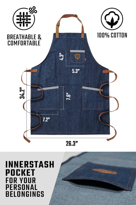 American Legend | Blue Denim | Professional Chef's Kitchen Apron | Dalstrong ©