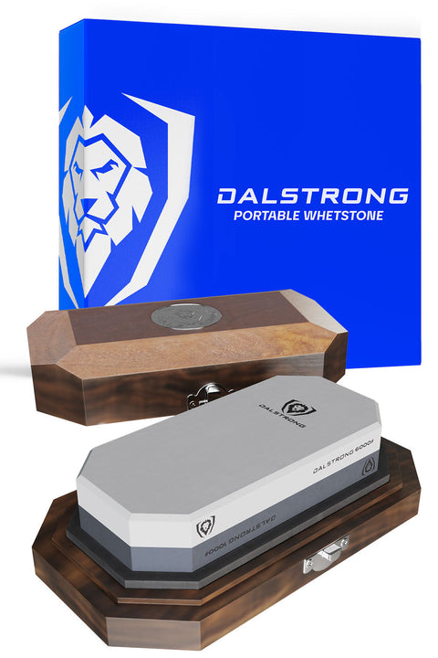#1000 / #6000 Grit Combo with Oak Storage Box | Portable Whetstone Kit | Dalstrong ©