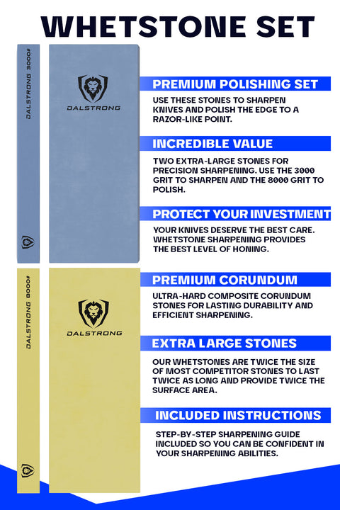 #3000 / #8000 Grit | Premium Whetstone Set | Dalstrong ©