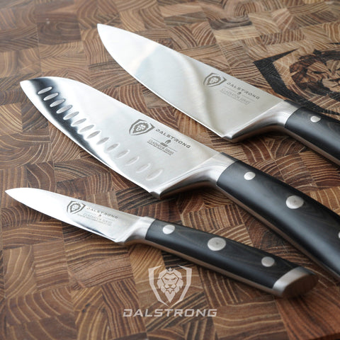 3-Piece Knife Set | Chef - Santoku - Paring | Gladiator Series Elite | NSF Certified | Dalstrong ©