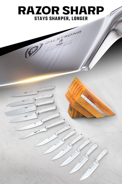 12-Piece Block Set | White Handles | Gladiator Series | NSF Certified | Dalstrong ©