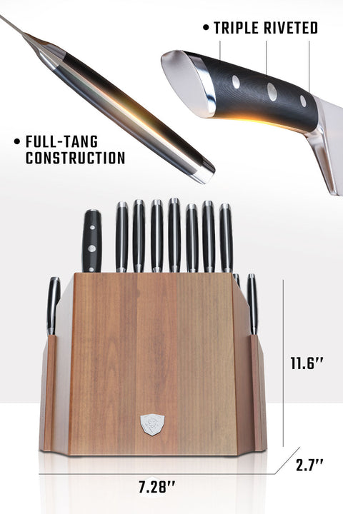 18 Piece Colossal Knife Set with Block | Gladiator Series | Knives NSF Certified