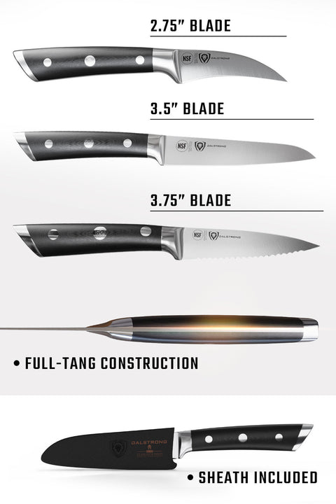 3-Piece Paring Knife Set | Gladiator Series | NSF Certified | Dalstrong ©