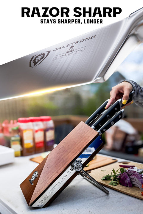 5-Piece Knife Set with Modular Block | Gladiator Series | Knives NSF Certified | Dalstrong ©