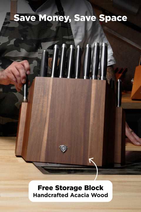 18 Piece Colossal Knife Set with Block | Gladiator Series | Knives NSF Certified