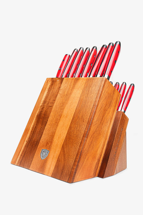18-piece Colossal Knife Set with Block | Red Handles | Gladiator Series | Knives NSF Certified | Dalstrong ©