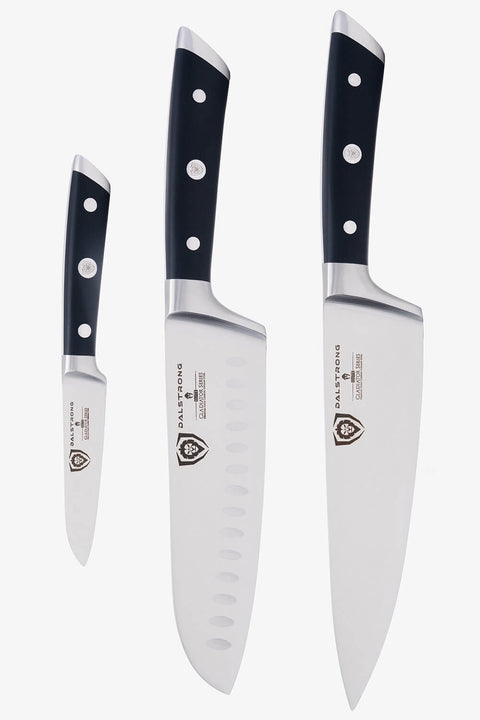 3-Piece Knife Set | Chef - Santoku - Paring | Gladiator Series Elite | NSF Certified | Dalstrong ©