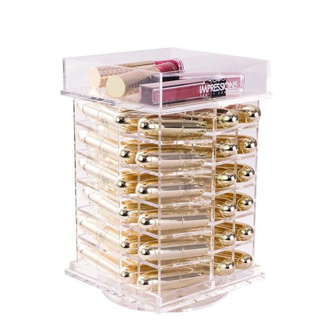 48-Slot Acrylic Lipstick Spinner with Open Top